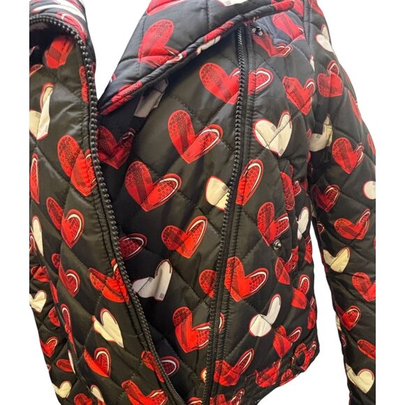 Blugirl Folies Quilted Heart Print Jacket Black & Red - Picture 7 of 8